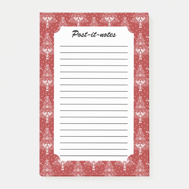 Nordic Scandinavian Christmas Tree Magic Post-it Notes (Front)