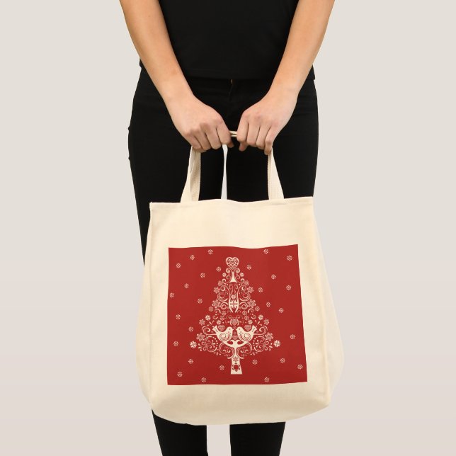 Nordic Scandinavian Christmas Tree Magic Tote Bag (Front (Product))
