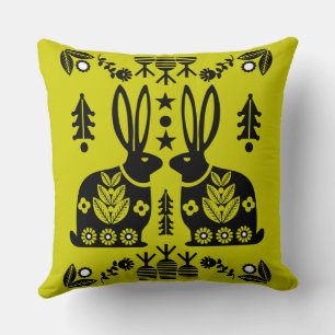 Nordic Scandinavian Folk Art  Cushion