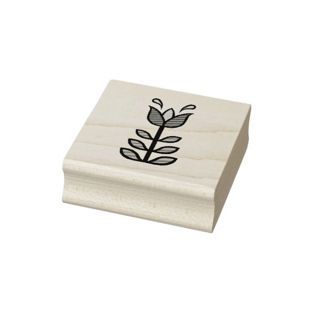 Nordic/Scandinavian Folk flower, floral, folk art Rubber Stamp (Stamp)