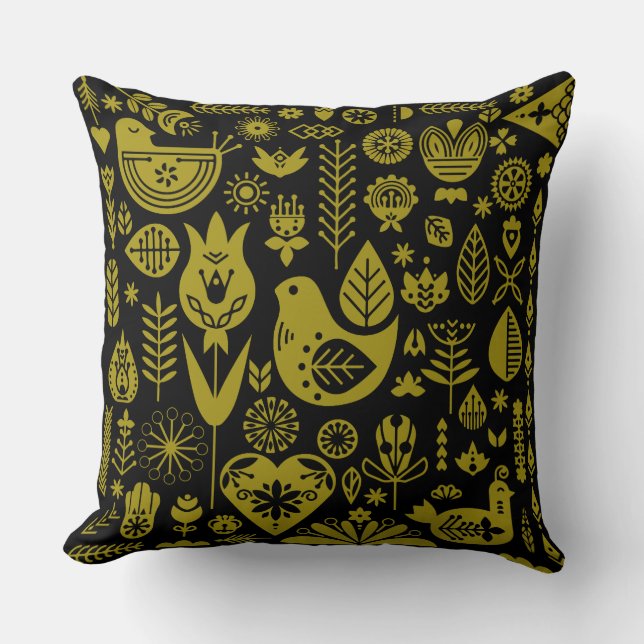 Nordic Scandinavian Folk Pattern Art   Cushion (Front)