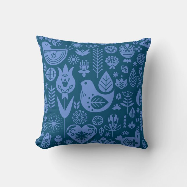 Nordic Scandinavian Folk Pattern Art   Cushion (Front)