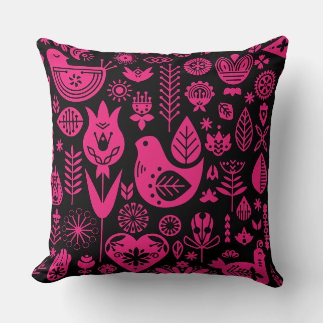 Nordic Scandinavian Folk Pattern Art   Cushion (Front)