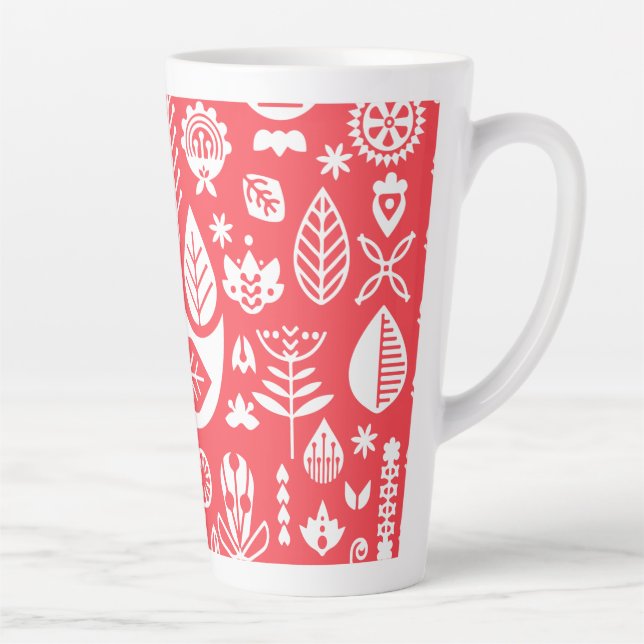 Nordic Scandinavian Folk Pattern Art   Latte Mug (Right)