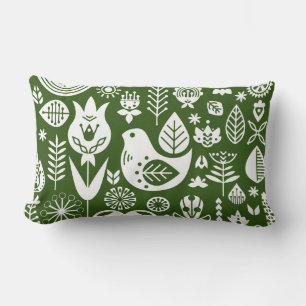 Nordic Scandinavian Folk Pattern Art Lumbar Cushion