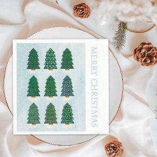 Nordic Scandinavian Geometric Christmas Trees Napkin