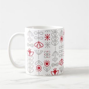 Nordic Scandinavian Red and White Christmas Coffee Mug