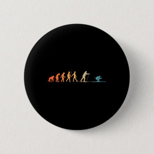 Nordic Ski Art Men Women Snowboard Skier Skiing Lo 6 Cm Round Badge