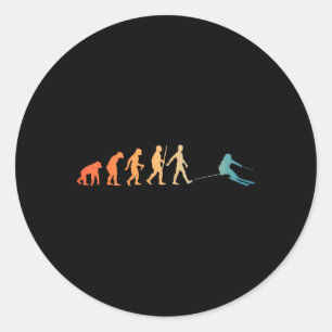 Nordic Ski Art Men Women Snowboard Skier Skiing Lo Classic Round Sticker