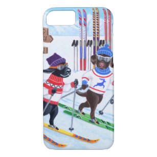 Nordic Skiing Labradors Painting Case-Mate iPhone Case
