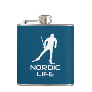 Nordic Skiing Life Hip Flask