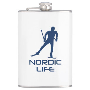 Nordic Skiing Life Hip Flask