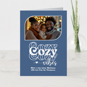 Nordic Sky Cozy Vibes Christmas Photo Foil Holiday Card