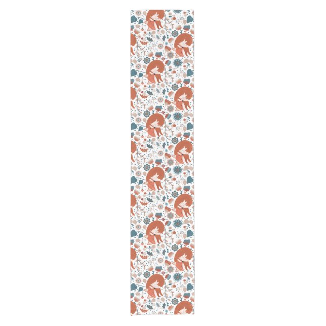 Nordic sleeping fox pattern  short table runner (Front)