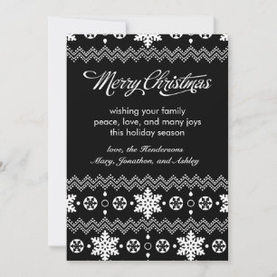 Nordic Snowflake Black & White Christmas Card