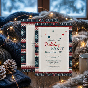 Nordic Snowflake Cosy Holiday Party Invitation
