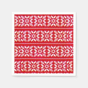 Nordic Snowflake Ugly Christmas Sweater Party Napkin