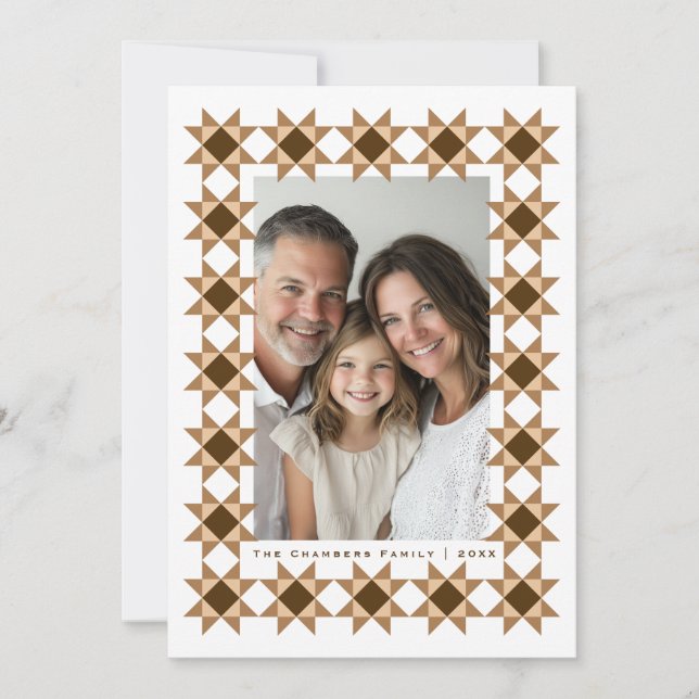 Nordic Star Frame Cream Holiday Card (Front)