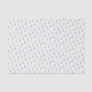 Nordic Stone Blue-Grey Christmas Trees White Tissue Paper