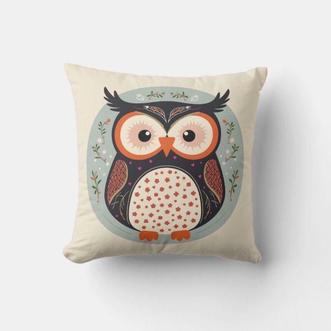 Nordic style owl  cushion (Front)