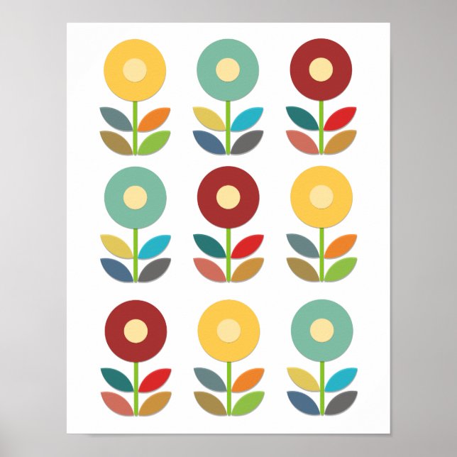 Nordic Style Stems and Flowers Poster (Front)