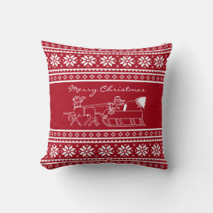 Nordic sweater pattern throw pillow custom colou
