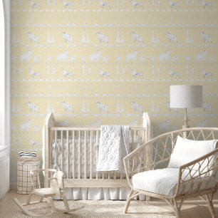 Nordic Sweater Winter Animals Buttercup Yellow Wallpaper