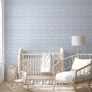 Nordic Sweater Winter Animals Dusty Light Purple Wallpaper