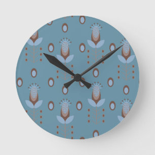 Nordic Thistle Round Clock