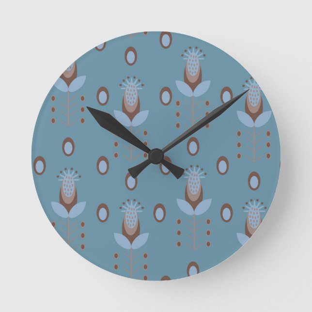 Nordic Thistle Round Clock (Front)