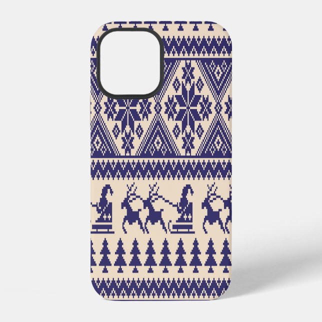 Nordic Tradition: Seamless Pattern Design iPhone Case (Back)