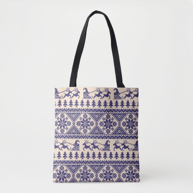 Nordic Tradition: Seamless Pattern Design Tote Bag (Front)