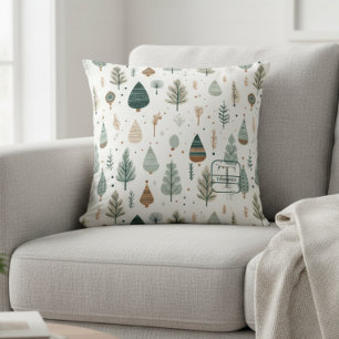 Nordic Trees Scandi Monogram Name Cushion