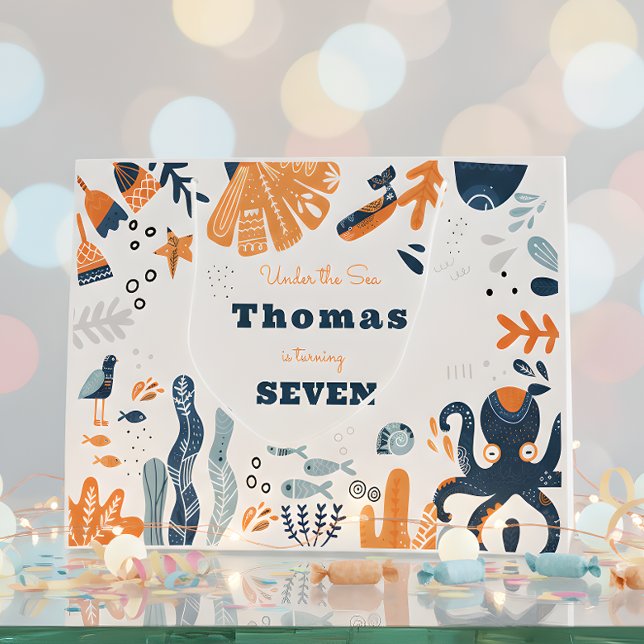 Nordic Under the Sea kids birthday Large Gift Bag (Creator Uploaded)