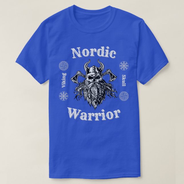 Nordic viking skull warrior T-Shirt (Design Front)