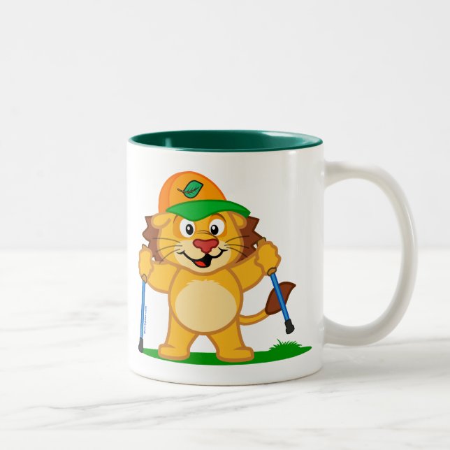 Nordic Walking Lion Two-Tone Coffee Mug (Right)