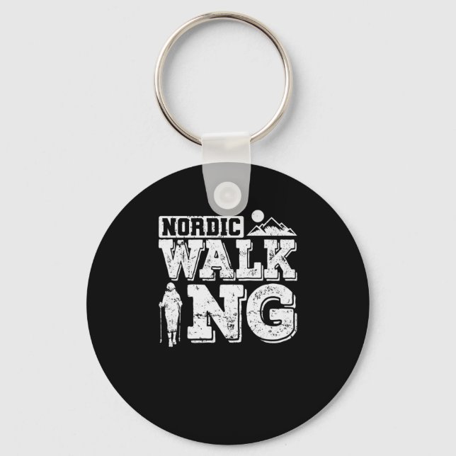 Nordic Walking Sport Fitness Training Key Ring (Front)