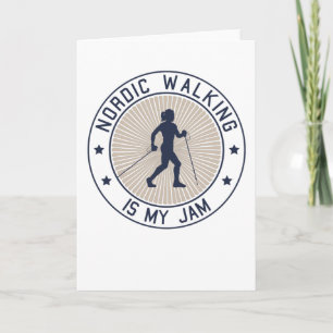 Nordic Walking Walker Woman With Sticks Gift Card