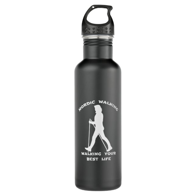Nordic Walking - Walking Your Best Life 710 Ml Water Bottle (Front)