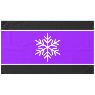 Nordic White Snowflake Bright Purple Black Stripes Tablecloth