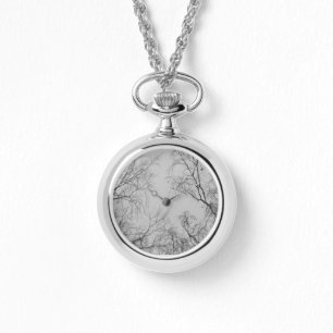 Nordic Winter Birch with Little Birds Photograph Watch