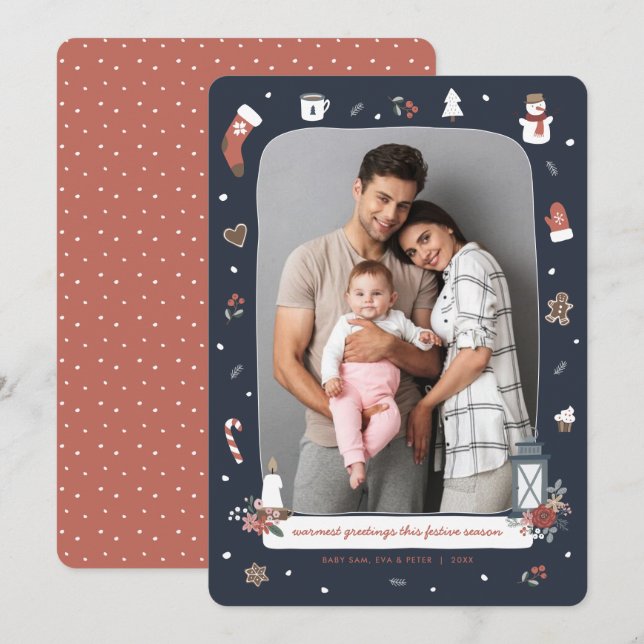 Nordic Winter Christmas Holiday Village Photo (Front/Back)