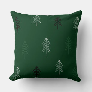 Nordic Winter Green Trees Cushion