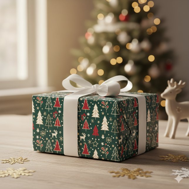 Nordic Winter Wonderland Seamless Pattern Wrapping Paper (Creator Uploaded)