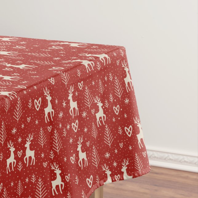 Nordic Yuletide Reindeer Tablecloth (In Situ)