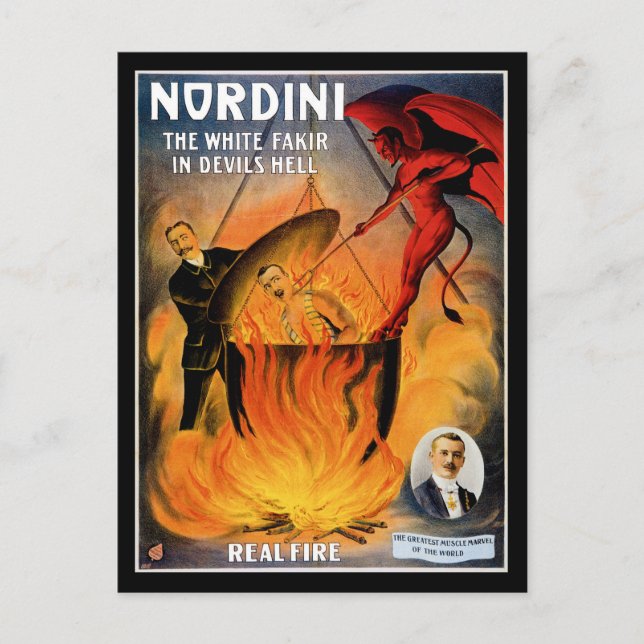 Nordini ~ The White Fakir in Devil's Hell Postcard (Front)