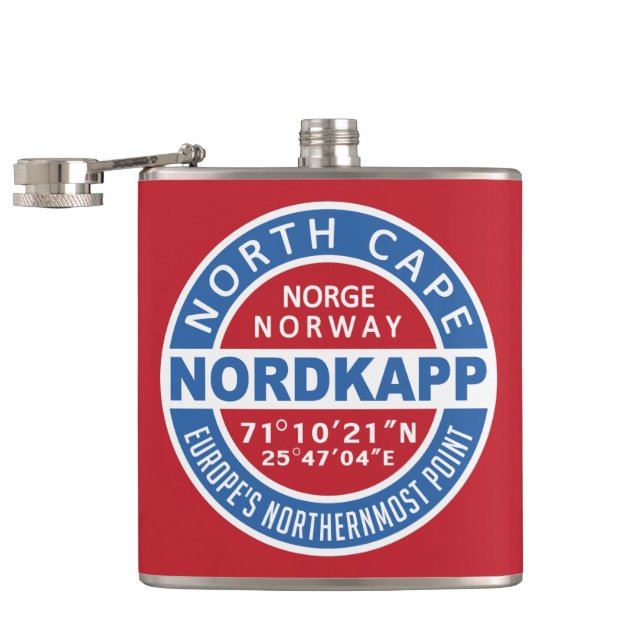 NORDKAPP Norway custom monogram flask (Opened)