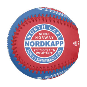NORDKAPP Norway custom text baseball