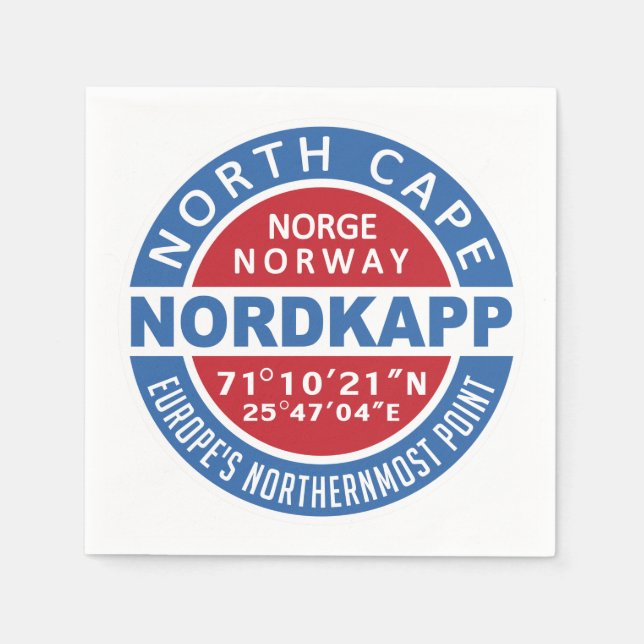 NORDKAPP Norway paper napkins (Front)