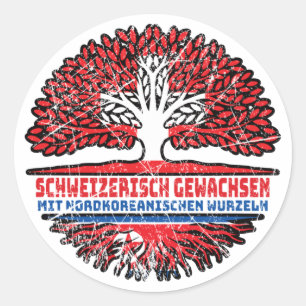 Nordkorea Nordkoreanisch Schweizer Schweiz Baum Classic Round Sticker